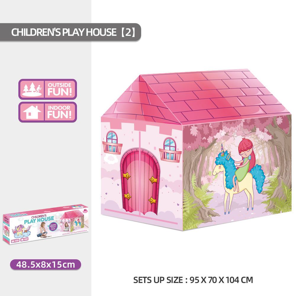 Kids Play Tent Theme House for Indoor Outdoor Fun, Space Princess Ocean Design with Ball Pit, Perfect for Toddlers and Family Camping Adventures as a Creative Holiday Gift (Princess2, Pink)