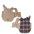 Reversible Winter Dog Coat with Plaid and Quilted Sides, Warm Cotton-Filled Vest for Outdoor Walks, Adjustable Velcro Straps for a Secure Fit (M, Brown)