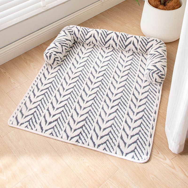 Ultra-Soft Plush Pet Sofa Bed with Bolster Support, Washable Couch Protector Mat for Cats and Small to Medium Dogs, Multi-Scenario Use for Home, Car, or Outdoor (S, Grey)
