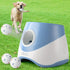 Automatic Dog Tennis Ball Launcher for Indoor & Outdoor Play, Adjustable 3-Speed Thrower with 3 Durable Chew Balls, Rechargeable Fetch Machine for Small, Medium, and Large Dogs (Blue)
