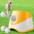 Automatic Dog Tennis Ball Launcher for Indoor & Outdoor Play, Adjustable 3-Speed Thrower with 3 Durable Chew Balls, Rechargeable Fetch Machine for Small, Medium, and Large Dogs (Yellow)