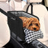 Portable Pet Car Seat for Small Dogs & Cats, Foldable Center Console Pet Bed with Safety Tether, Anti-Slip Bottom, and Removable Cushion for Safe and Comfortable Travel in SUVs, Sedans, and Vans (Black)
