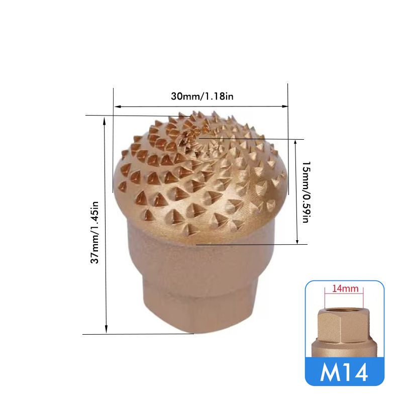 Wood Carving Grinding Head for M14 Angle Grinder, Carbon Steel Polishing Wheel Attachment for Woodworking, Sculpting, Tea Tray Sanding and Surface Finishing Tasks (30mm)