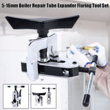 Manual Tube Expander Tool Kit for Boiler Repair and Appliance Pipe Maintenance, Universal Expander with Adjustable 5-16mm Capacity for Copper Tubing Flaring and Swaging Applications (Silver)