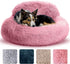 Cozy Plush Donut Pet Bed with Raised Rim, Washable Faux Fur Cat & Dog Couch, Winter Warm Supportive Nest for Small to Large Breeds (M, Pink)