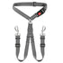 Dual-Head Pet Car Seat Belt with 360° Swivel Tangle-Free Leash for Two Dogs - Adjustable Safety Restraint for Car Travel and Outdoor Walking, Reflective Nylon Webbing (Grey)