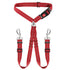 Dual-Head Pet Car Seat Belt with 360° Swivel Tangle-Free Leash for Two Dogs - Adjustable Safety Restraint for Car Travel and Outdoor Walking, Reflective Nylon Webbing (Red)