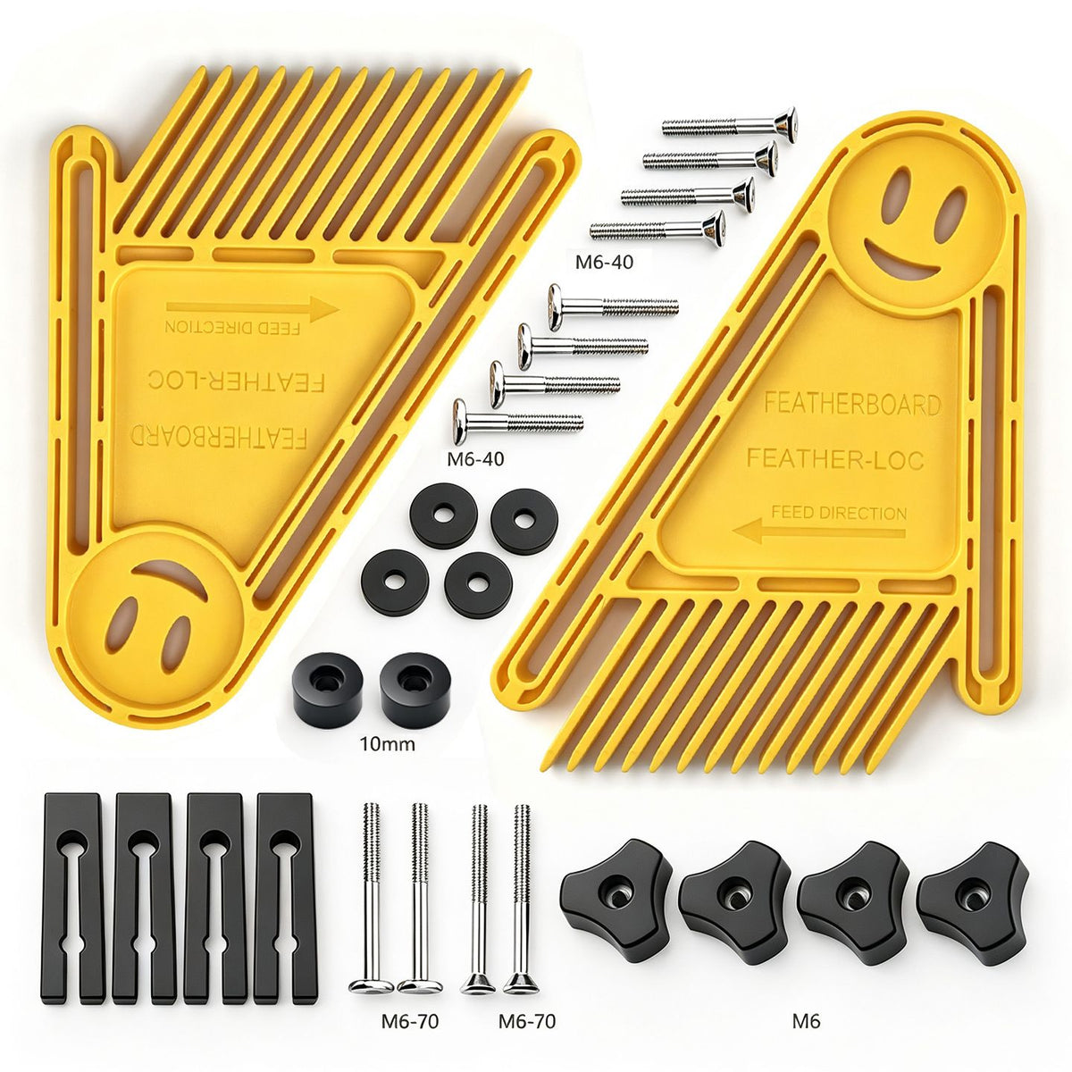 Woodworking Featherboard with 13 Angled Teeth for Table Saw Router Table Band Saw T-Slot Miter Slot Wood Cutting Safety and Precision (2PCS)