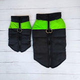 Winter Dog Ski Jacket with Waterproof and Windproof Polyester Shell, Thick PP Cotton Padding for Warmth, 3D Ergonomic Fit with D-Ring Leash Attachment, Ideal for Outdoor Walks and Snow Adventures (2XL, Green)