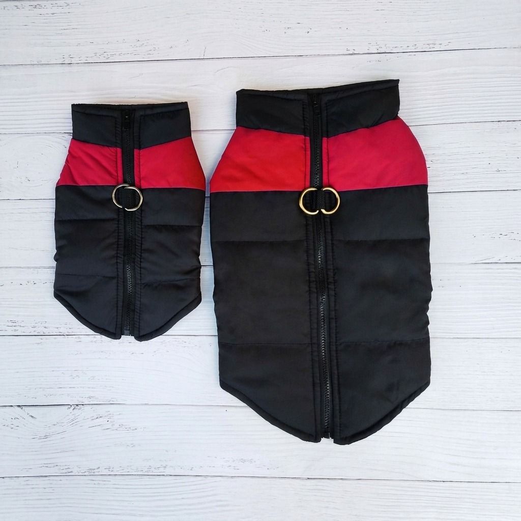 Winter Dog Ski Jacket with Waterproof and Windproof Polyester Shell, Thick PP Cotton Padding for Warmth, 3D Ergonomic Fit with D-Ring Leash Attachment, Ideal for Outdoor Walks and Snow Adventures (M, Red)