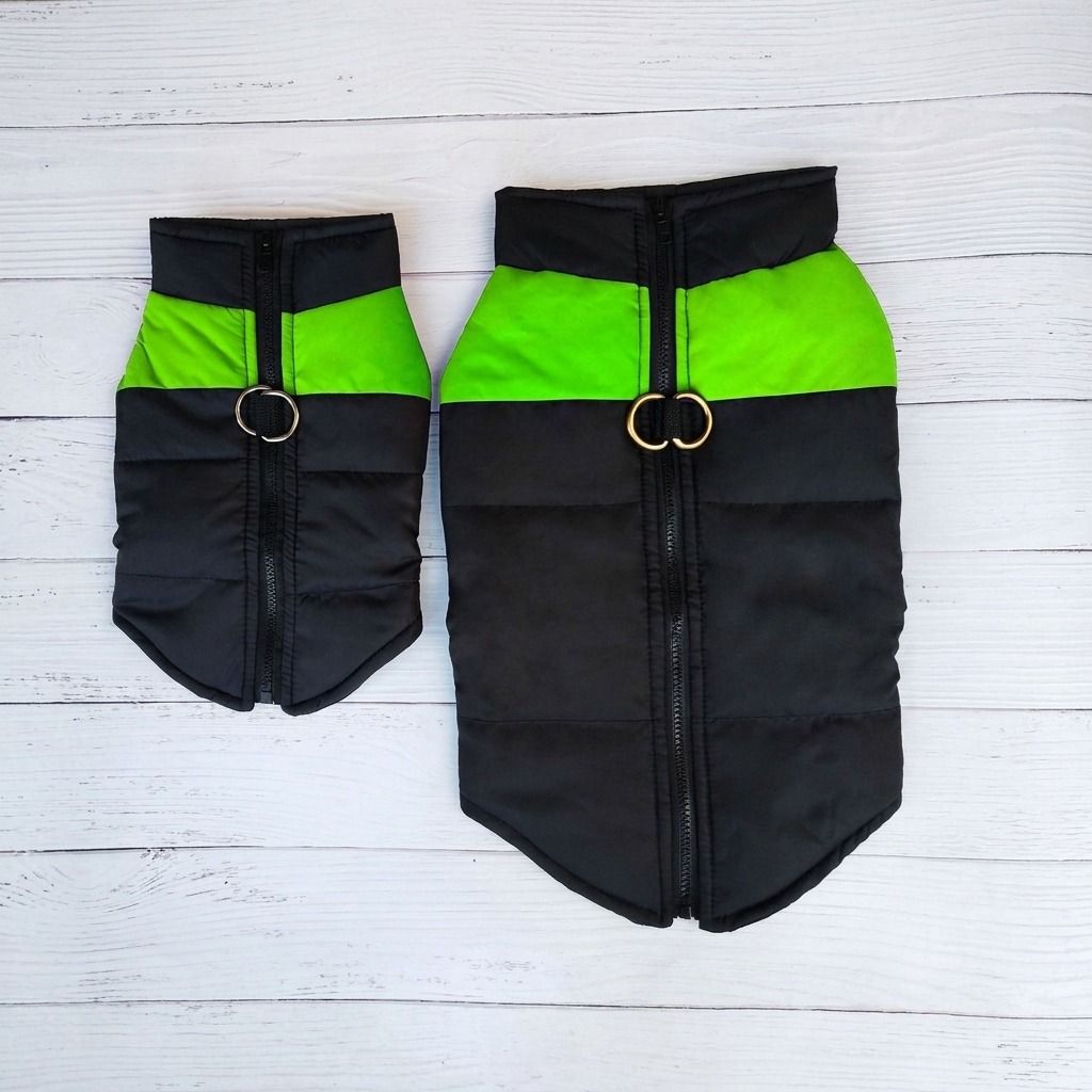 Winter Dog Ski Jacket with Waterproof and Windproof Polyester Shell, Thick PP Cotton Padding for Warmth, 3D Ergonomic Fit with D-Ring Leash Attachment, Ideal for Outdoor Walks and Snow Adventures (S, Green)