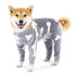 Cozy Winter Pet Fleece Four-Legged Bodysuit, Warm Flannel Full-Body Pajamas for Small to Medium Dogs, Star & Moon Print, Elastic Cuffs for Easy Wear (S, Grey)