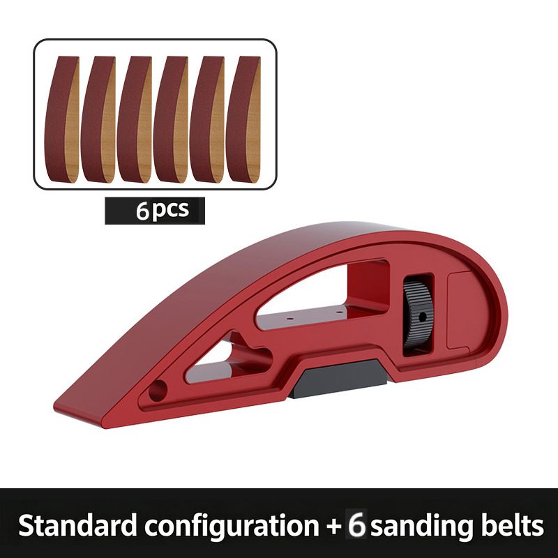 Handheld Aluminum Sanding Block with Adjustable Tension for Woodworking Auto Body and DIY Surface Prep (Standard Configuration+6 Sanding Belts)