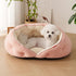 Semi-Enclosed Pet Bed with Plush Comfort and Anti-Slip Base – Ideal for Cats and Small to Medium Dogs Seeking a Cozy, Secure Sleep Spot for All Seasons (M, Pink)