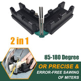 Multi-Angle Miter Cutting Guide Tool for Woodworking, Home Improvement, and DIY Projects, Adjustable Angle Saw Guide for Precision Trimming and Framing Work (Black)