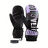 Winter Ski Mittens Waterproof & Windproof for Outdoor Snow Sports, with Touchscreen Compatibility, Fleece Lining, Anti-Slip Palm, Adjustable Wrist Strap, and Detachable Leash for Men and Women (L, Purple)