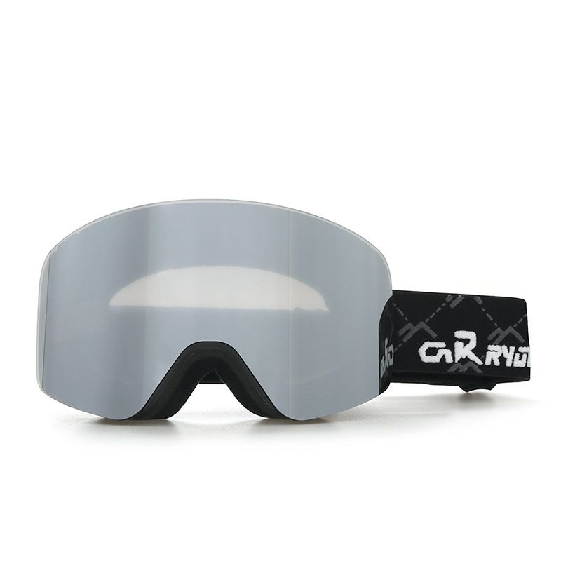 Kids Snow Goggles with Large Cylindrical Lens, Anti-Fog & UV Protection, Compatible with Prescription Glasses, for Outdoor Skiing and Mountaineering Adventures (Grey)