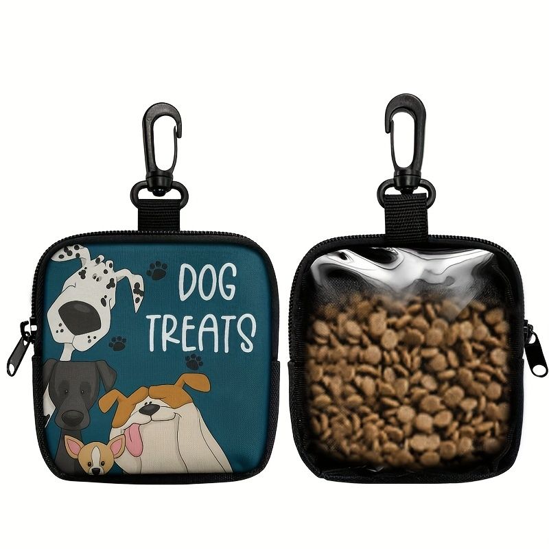 Durable Dog Treat Pouch with Transparent Window, Versatile Travel Organizer for Pet Snacks, Keys, and Small Essentials – Perfect for Outdoor Walks, Training, and Daily Use (B)