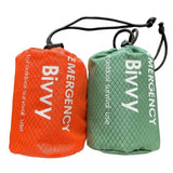 2-Piece Emergency Thermal Sleeping Bag Set – Waterproof, Windproof, and Reflective Survival Blanket with Drawstring Carry Pouch, Compact and Reusable for Camping, Hiking, and Car Emergency Use (Orange)