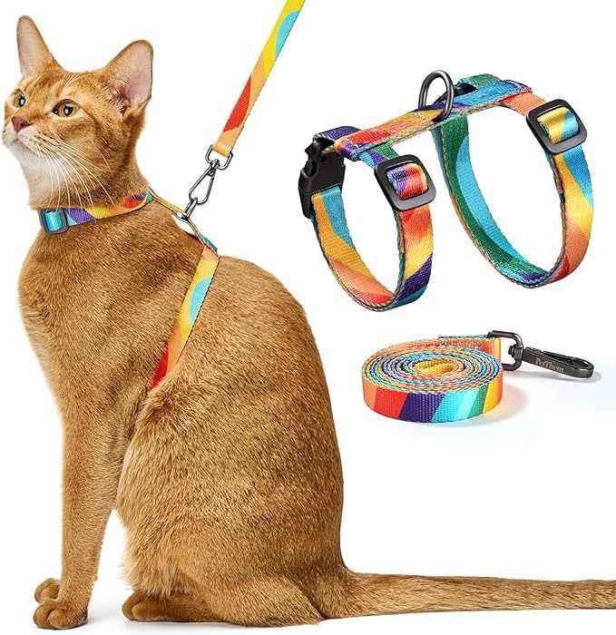 Adjustable Anti-Escape Cat Harness and Leash Set – Soft, Breathable, and Lightweight for Safe Outdoor Adventures with Your Feline Friend (Orange)
