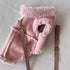 Cozy Pet Winter Vest with Leash Loop: Faux Suede & Plush Fleece Warm Coat for Small Dogs, Cats, and Puppies – Perfect for Autumn, Winter Walks, and Indoor Comfort (M, Pink)(Leash not included)