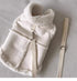 Cozy Pet Winter Vest with Leash Loop: Faux Suede & Plush Fleece Warm Coat for Small Dogs, Cats, and Puppies – Perfect for Autumn, Winter Walks, and Indoor Comfort (M, White)(Leash not included)