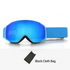 Kids Snow Goggles with Dual Layer Anti-Fog Cylindrical Lenses, TPU Frame and Adjustable Strap for Skiing, Snowboarding, Cycling and Outdoor Mountaineering (Blue)