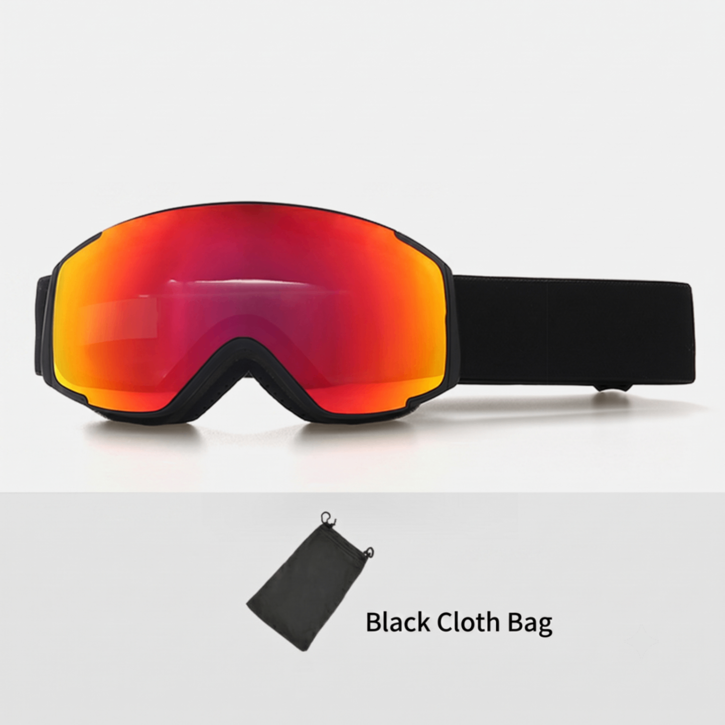 Kids Snow Goggles with Dual Layer Anti-Fog Cylindrical Lenses, TPU Frame and Adjustable Strap for Skiing, Snowboarding, Cycling and Outdoor Mountaineering (Red)
