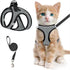 Escape-Proof Cat Harness and Leash Set with Reflective Soft Mesh Vest for Safe Outdoor Adventures with Your Feline Friend (M, Grey)