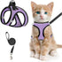 Escape-Proof Cat Harness and Leash Set with Reflective Soft Mesh Vest for Safe Outdoor Adventures with Your Feline Friend (S, Purple)