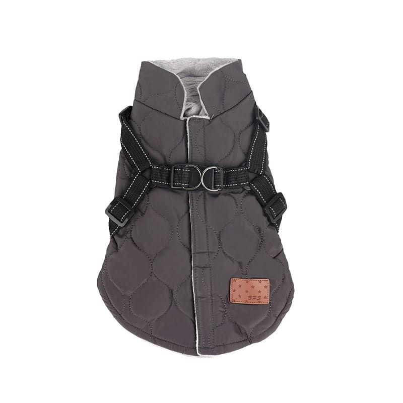 Premium Winter Dog Coat with Built-in Harness, Water-Resistant Puffer Vest for Small & Medium Breeds, Reflective Safety Straps, and Fleece Lining for Warmth and Outdoor Adventures (S, Brown)