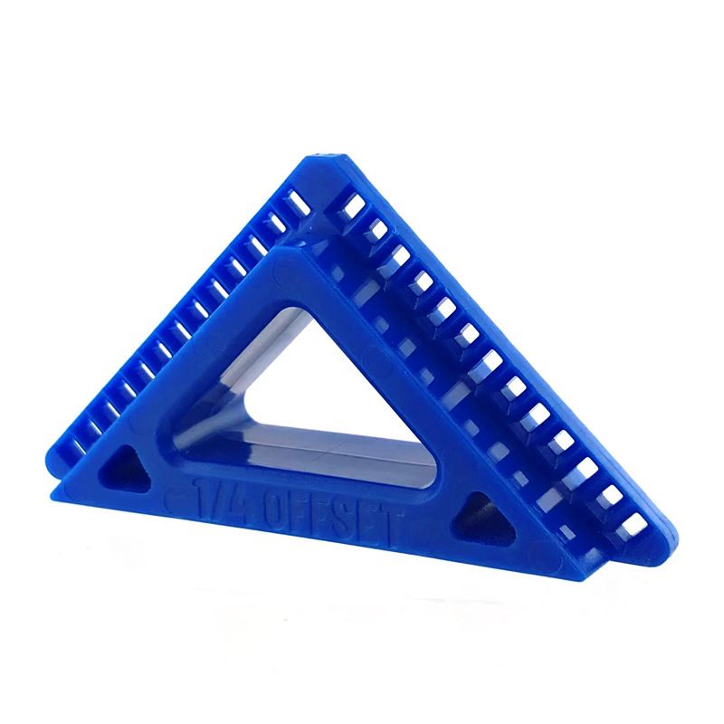 Precision Trim Positioning Tool for Door and Window Casing Installation, Woodworking Spacing Gauge with Graduated Edge and Triangle Cutout for Consistent Home Improvement Layouts (Blue)