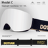 Magnetic Ski Goggles with HD Anti-Fog Spherical Lens, UV400 Protection for Snow Sports, Compatible with Eyewear, Ideal for Skiing and Mountain Climbing (C)