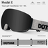 Magnetic Ski Goggles with HD Anti-Fog Spherical Lens, UV400 Protection for Snow Sports, Compatible with Eyewear, Ideal for Skiing and Mountain Climbing (E)