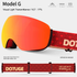 Magnetic Ski Goggles with HD Anti-Fog Spherical Lens, UV400 Protection for Snow Sports, Compatible with Eyewear, Ideal for Skiing and Mountain Climbing (G)