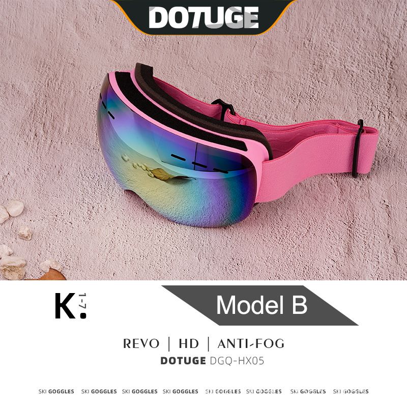 Kids Snow Goggles with Large Spherical Lens, Double-Layer Anti-Fog HD Lens, UV400 Protection, Adjustable Elastic Strap, Ideal for Skiing, Snowboarding & Winter Outdoor Sports (B)