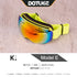 Kids Snow Goggles with Large Spherical Lens, Double-Layer Anti-Fog HD Lens, UV400 Protection, Adjustable Elastic Strap, Ideal for Skiing, Snowboarding & Winter Outdoor Sports (E)