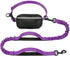 Hands-Free Dog Leash with Waist Belt and Storage Pouch, Shock-Absorbing Bungee Leash for Running, Walking, and Outdoor Adventures, Reflective Safety Design for Night Walks (Purple)