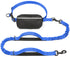 Hands-Free Dog Leash with Waist Belt and Storage Pouch, Shock-Absorbing Bungee Leash for Running, Walking, and Outdoor Adventures, Reflective Safety Design for Night Walks (RoyalBlue)
