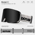 DOTUGE DGZ-Z19XS Series Ski Goggles with Magnetic Quick-Change Lens, Double-Layer Anti-Fog UV400 HD Coated Lenses, Compatible with Prescription Glasses, for Snow Sports, Climbing, and Mountain Adventures (C)