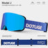 DOTUGE DGZ-Z19XS Series Ski Goggles with Magnetic Quick-Change Lens, Double-Layer Anti-Fog UV400 HD Coated Lenses, Compatible with Prescription Glasses, for Snow Sports, Climbing, and Mountain Adventures (J)