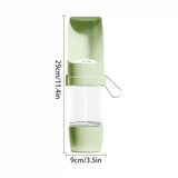 Portable Dog Water Bottle – Leak-Proof Pet Water Dispenser with Food Storage, Ideal for Outdoor Walks, Camping, and Travel (Green)