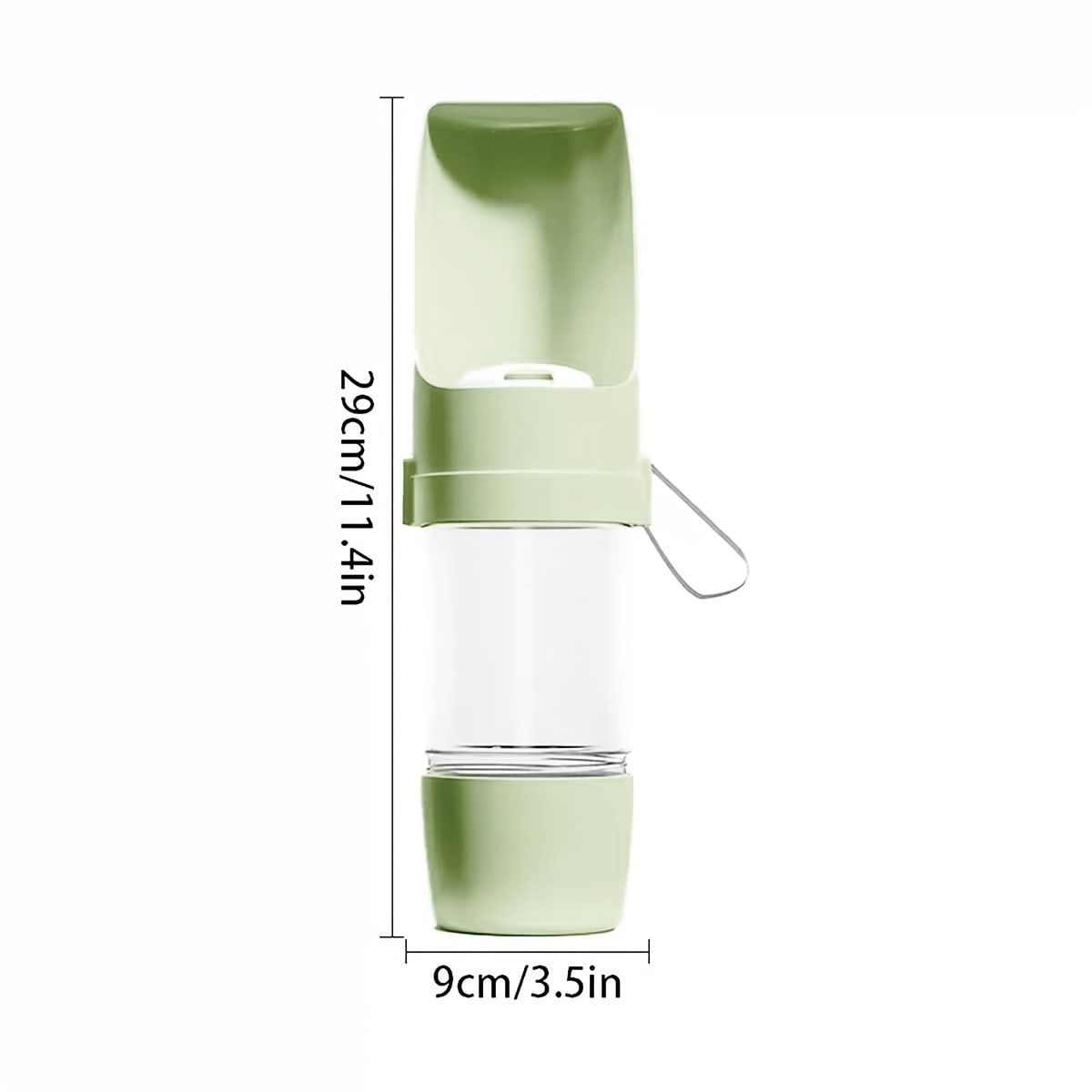 Portable Dog Water Bottle – Leak-Proof Pet Water Dispenser with Food Storage, Ideal for Outdoor Walks, Camping, and Travel (Green)