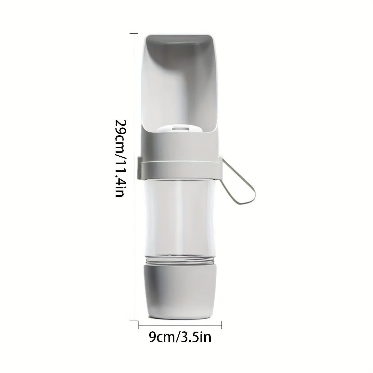 Portable Dog Water Bottle – Leak-Proof Pet Water Dispenser with Food Storage, Ideal for Outdoor Walks, Camping, and Travel (Grey)