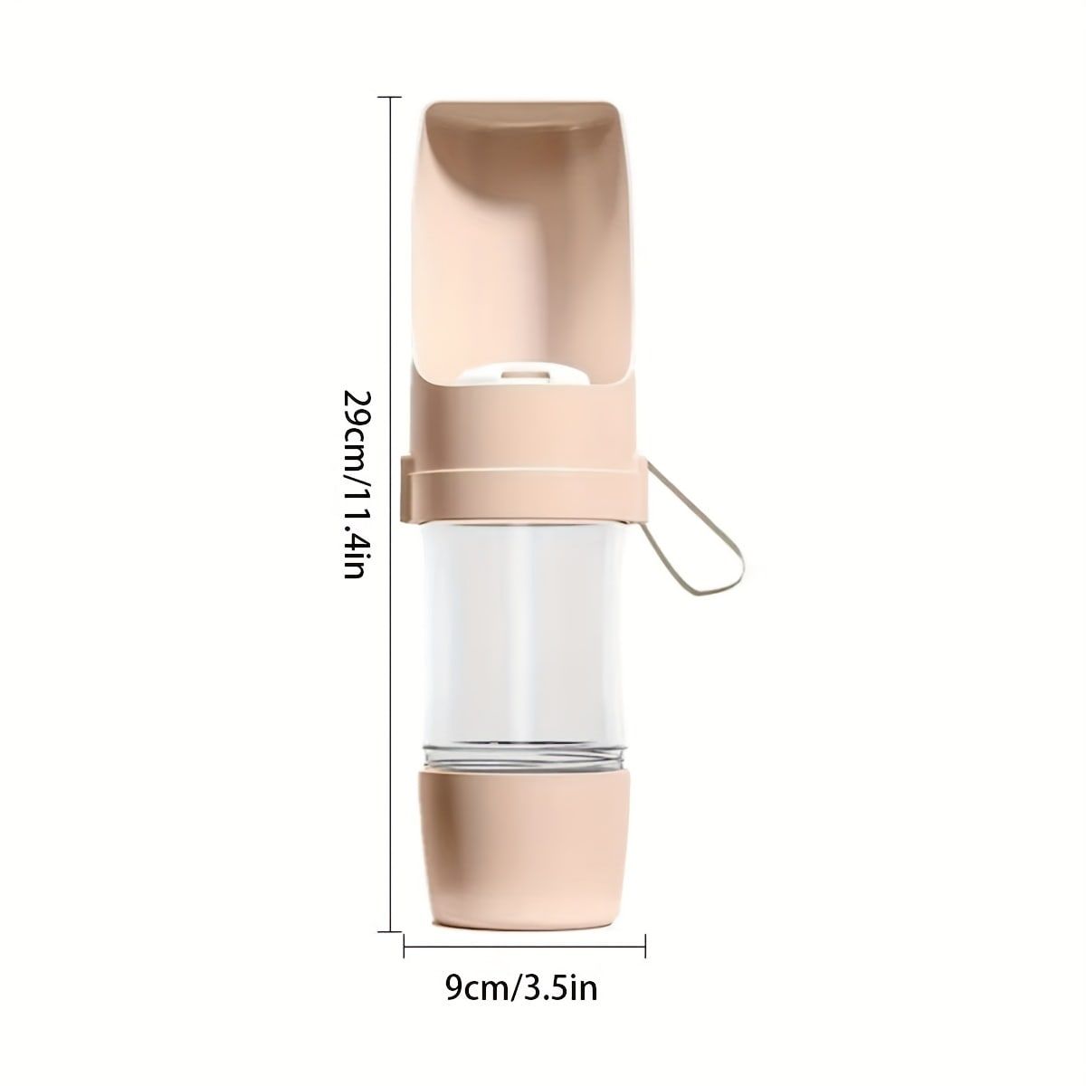 Portable Dog Water Bottle – Leak-Proof Pet Water Dispenser with Food Storage, Ideal for Outdoor Walks, Camping, and Travel (Pink)
