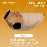 Keep Your Pup Cozy and Visible This Winter – Waterproof, Insulated Dog Coat with Reflective Strips, Front Zipper, D-Ring Leash Attachment, and Adjustable Fit for Daily Walks and Outdoor Adventures (L, Khaki)