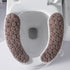 Soft Plush Toilet Seat Covers, Non-Slip Split Toilet Seat Pads with Elastic Straps and Hanging Loop, Universal Fit for Standard Household Toilets, Washable and Comfortable for Winter Use (Brown)