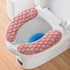 Soft Plush Toilet Seat Covers, Non-Slip Split Toilet Seat Pads with Elastic Straps and Hanging Loop, Universal Fit for Standard Household Toilets, Washable and Comfortable for Winter Use (Pink)