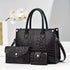 Luxury Handbag Set Crocodile Pattern Handbag Three Piece Handbag Set Large - khaki - Size 28-10-21