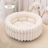 Pet Bed Cat Bed Dog Bed All-Season Bed Ultra-Soft Plush Large Pet Bed Round Pet - White - Size 40-15-15